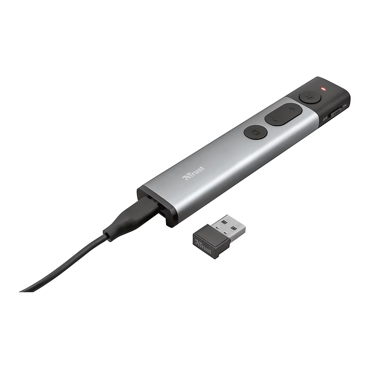 Trust Kazun Aluminium Wireless Presenter - Präsentations-Fernsteuerung - 4 Tasten - HF