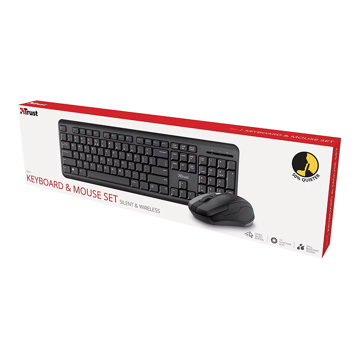 Trust Ody - Tastatur-und-Maus-Set - kabellos - Deutsch