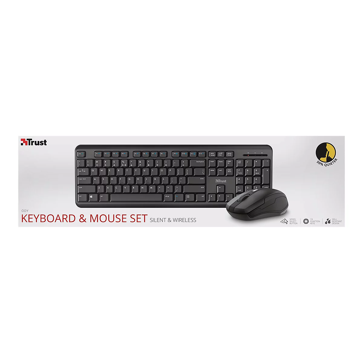 Trust Ody - Tastatur-und-Maus-Set - kabellos - Deutsch