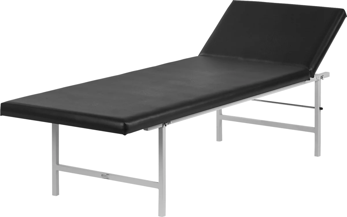 Tumbona para sala de descanso, no plegable, 2000 x 700 x 500 mm, negra