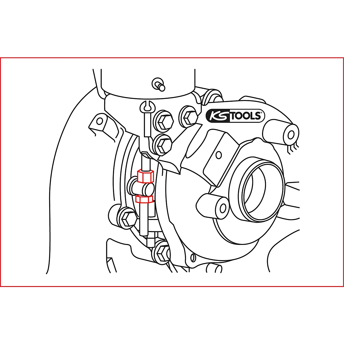 Detaillierte technische Zeichnung eines Bauteils mit dem KS TOOLS Logo.