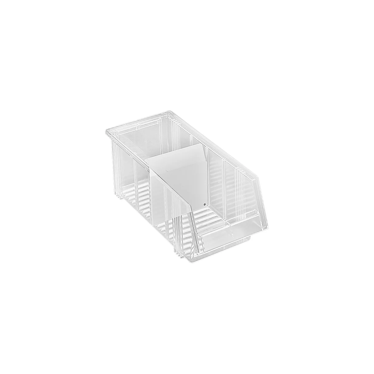 Transparante plastic doos met verdeler.