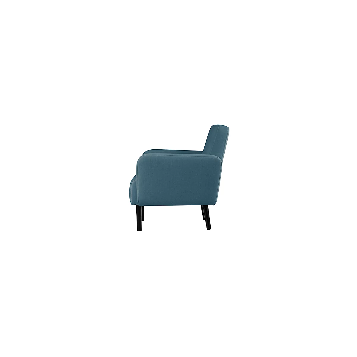 Tweezitsbank meet® van Paperflow LISBOA, blauwe stoffen bekleding, zwart onderstel, B 1240 x D 815 x H 830 mm