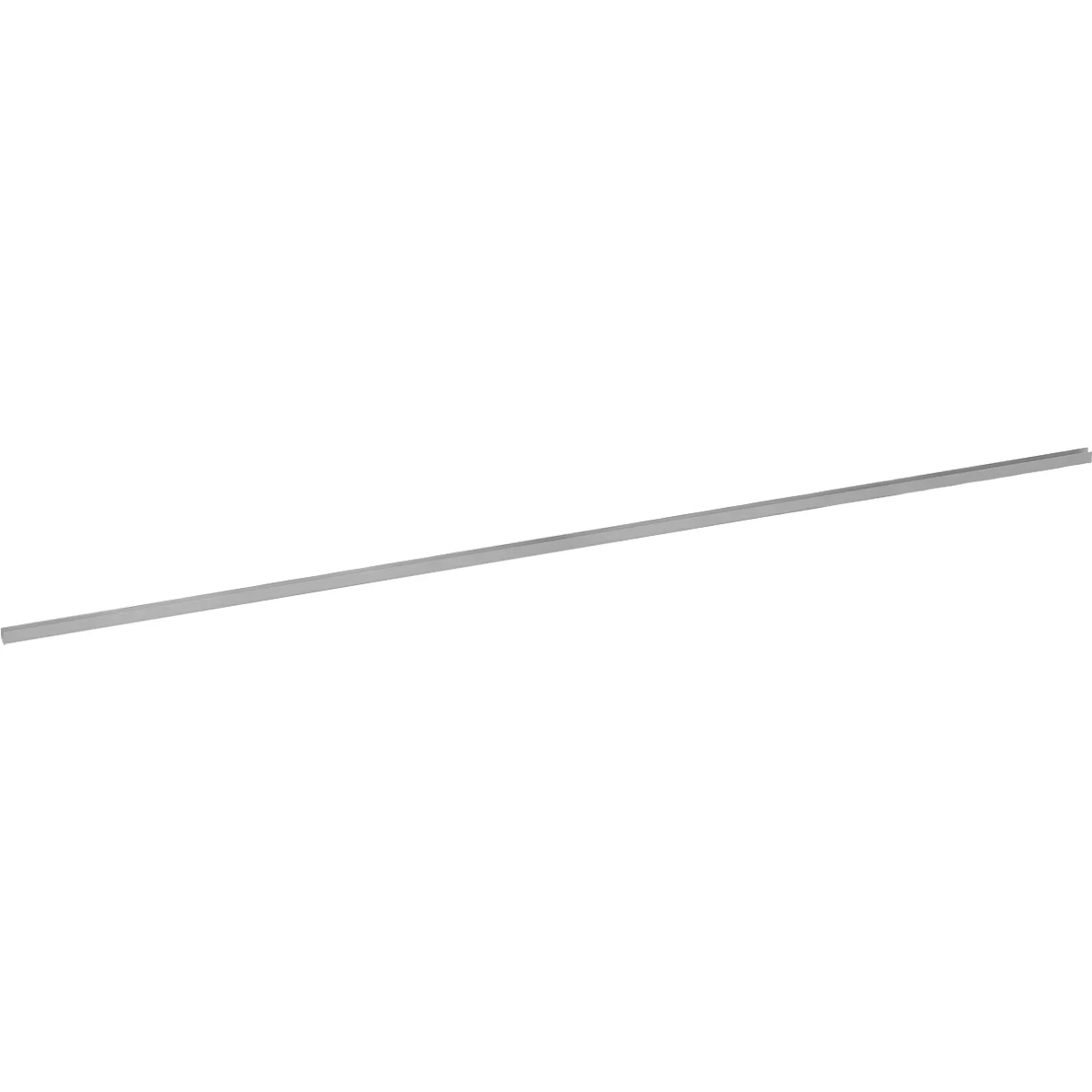 Ein grauer, schmaler Balken, diagonal vor weißem Hintergrund.