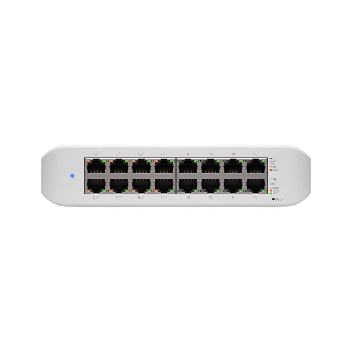 Ubiquiti UniFi Switch Lite USW-Lite-16-POE - Switch - managed - 16 x 10/100/1000 (8 PoE+) - Desktop, wandmontierbar - PoE+ (45 W)