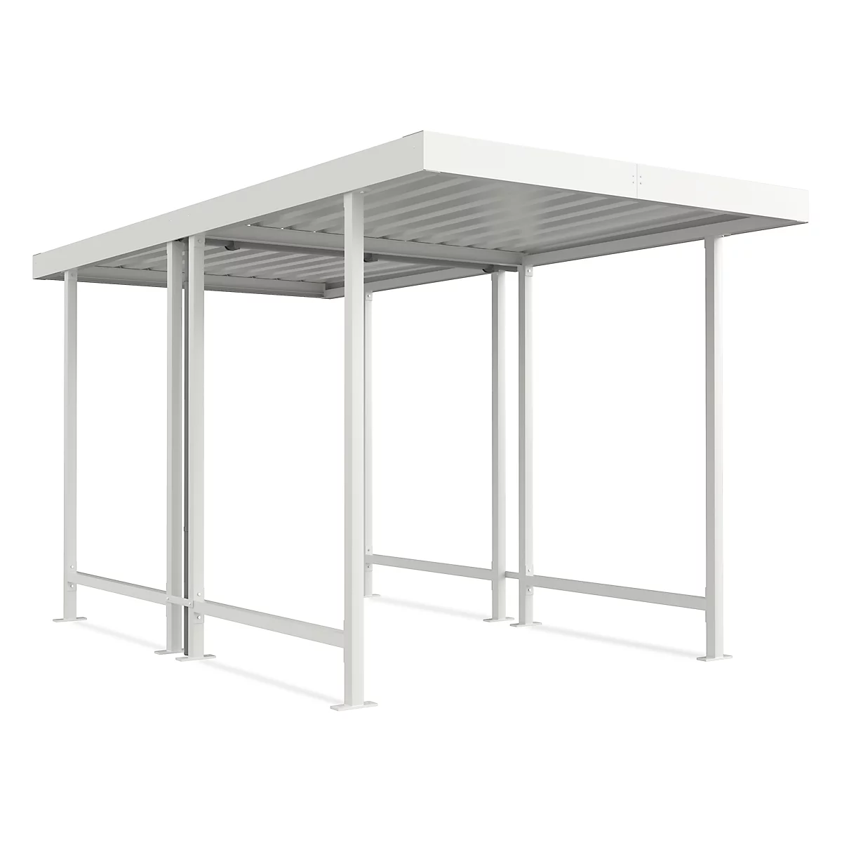 Überdachungssystem Modell Leipzig, doppelseitig, Grundeinheit, B 2250 mm, grauweiß