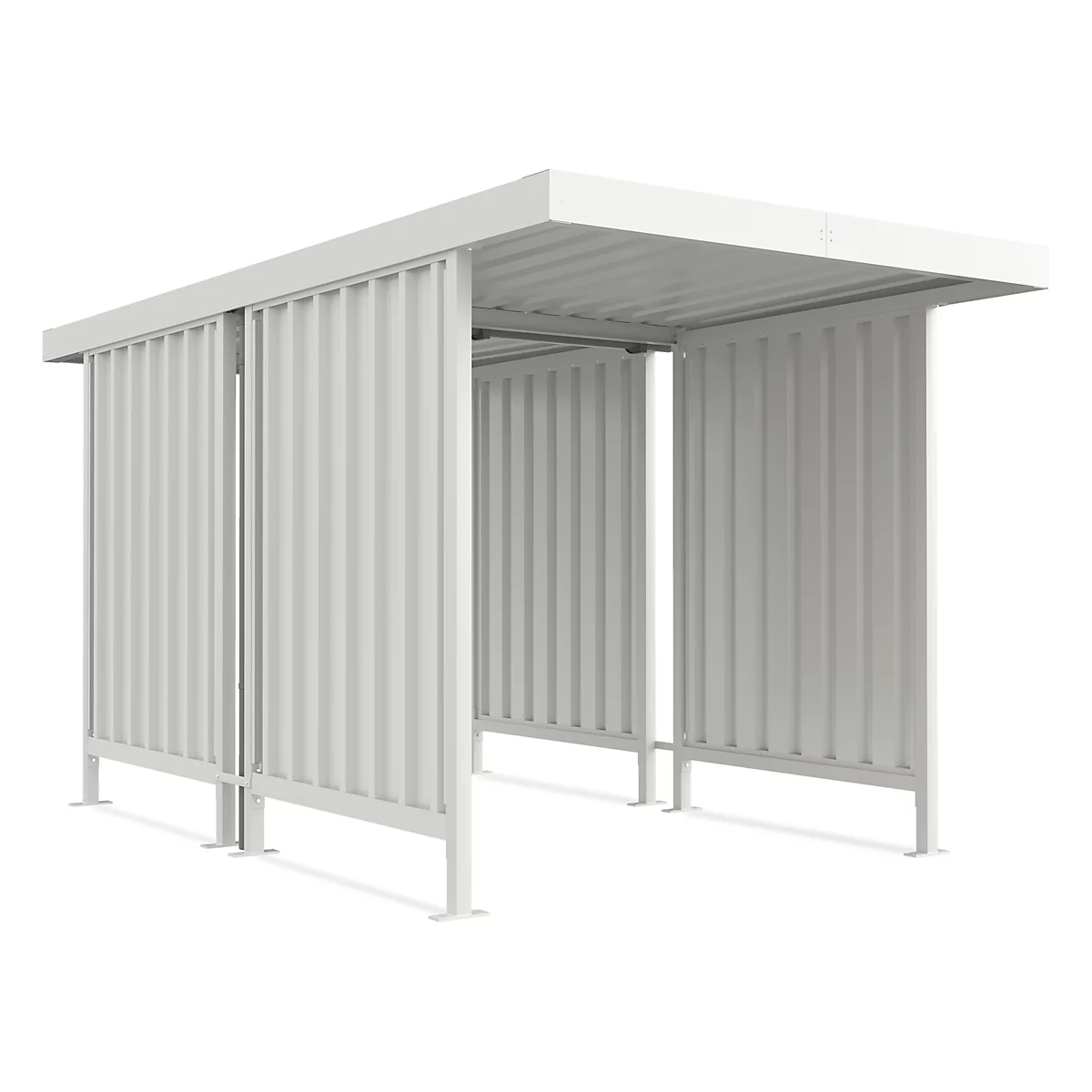 Überdachungssystem Modell Leipzig, doppelseitig, Grundeinheit, B 2250 mm, grauweiß