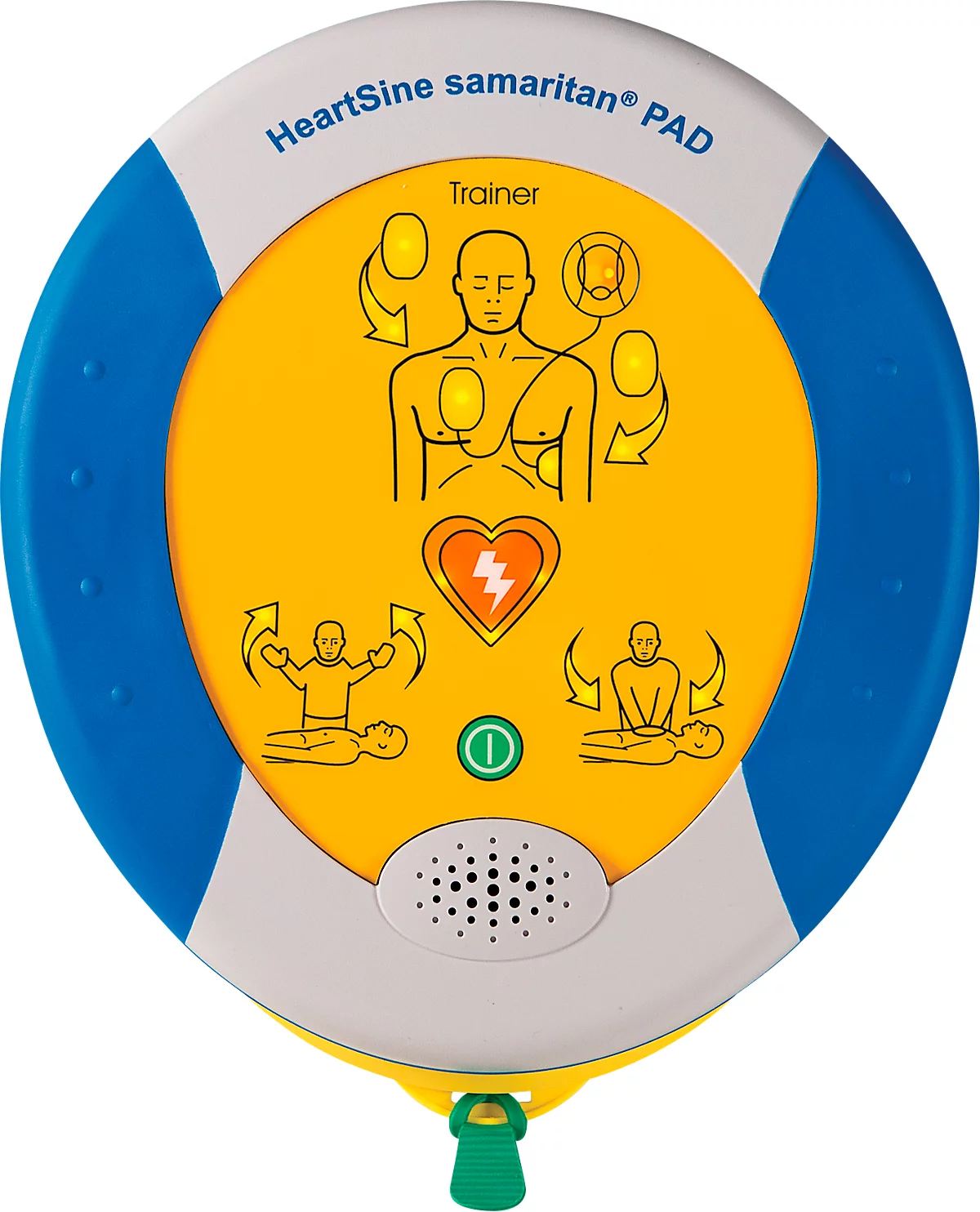 Übungs- und Trainingsdefibrillator-Set für HeartSine PAD350, 6 Szenarien, Tasche, 2 Paar Ersatzelektroden, Ladegerät