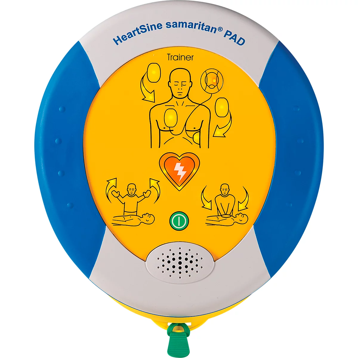 Übungs- und Trainingsdefibrillator-Set für HeartSine PAD350, 6 Szenarien, Tasche, 2 Paar Ersatzelektroden, Ladegerät