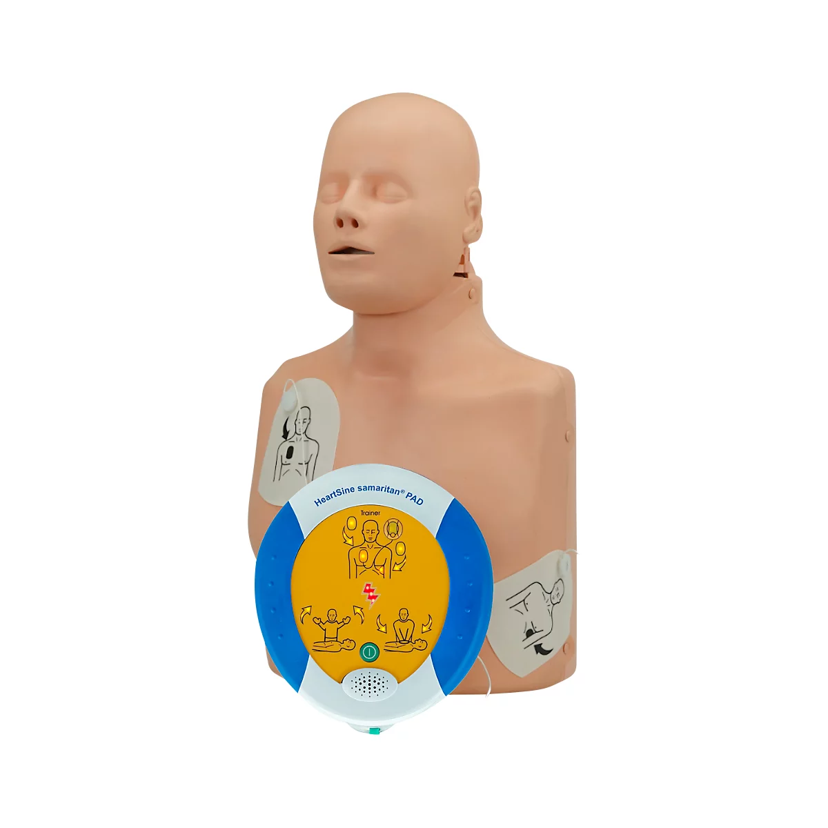 Übungs- und Trainingsdefibrillator-Set für HeartSine PAD360, 6 Szenarien, Tasche, 2 Paar Ersatzelektroden, Ladegerät
