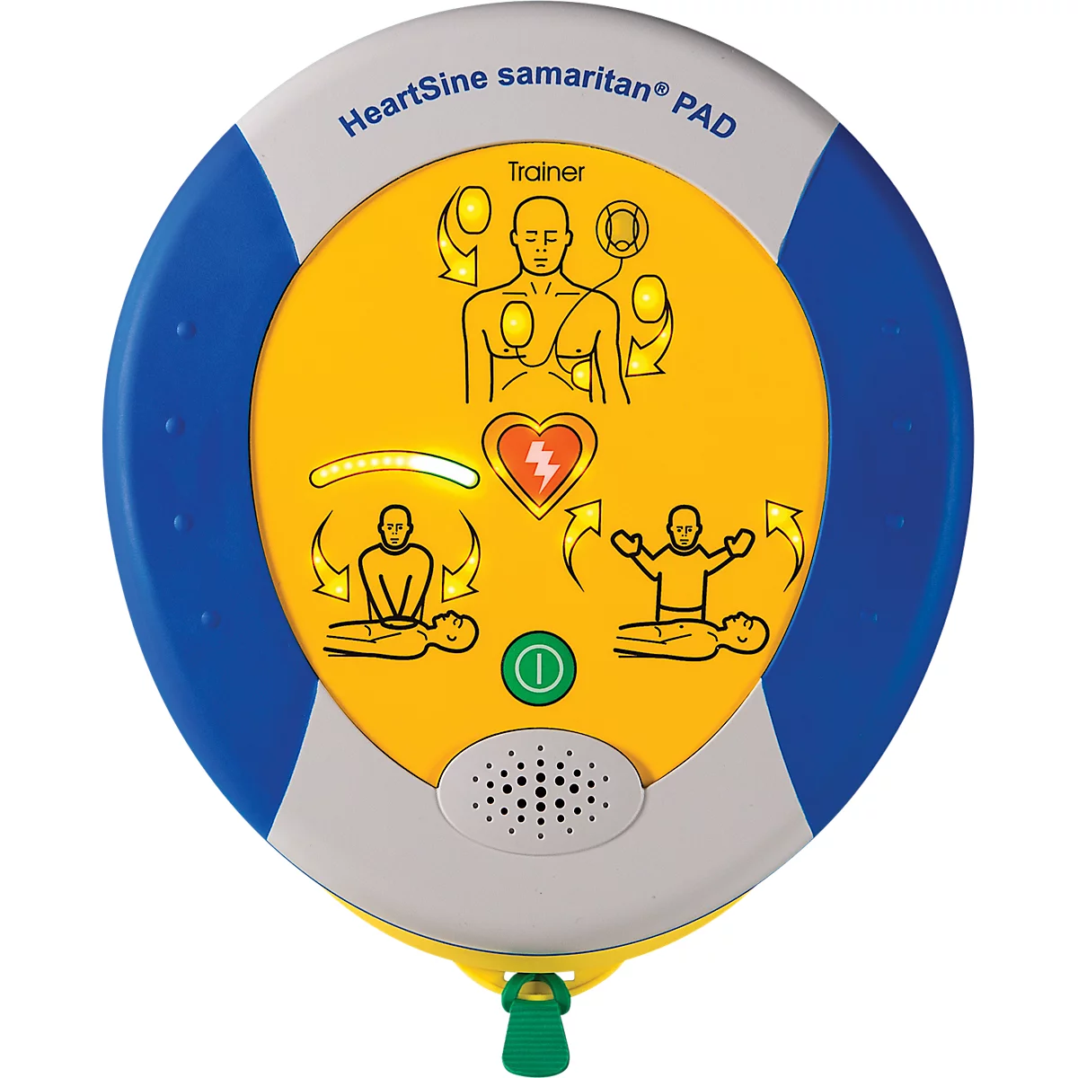 Übungs- und Trainingsdefibrillator-Set für HeartSine PAD500, 6 Szenarien, Tasche, 2 Paar Ersatzelektroden, Ladegerät