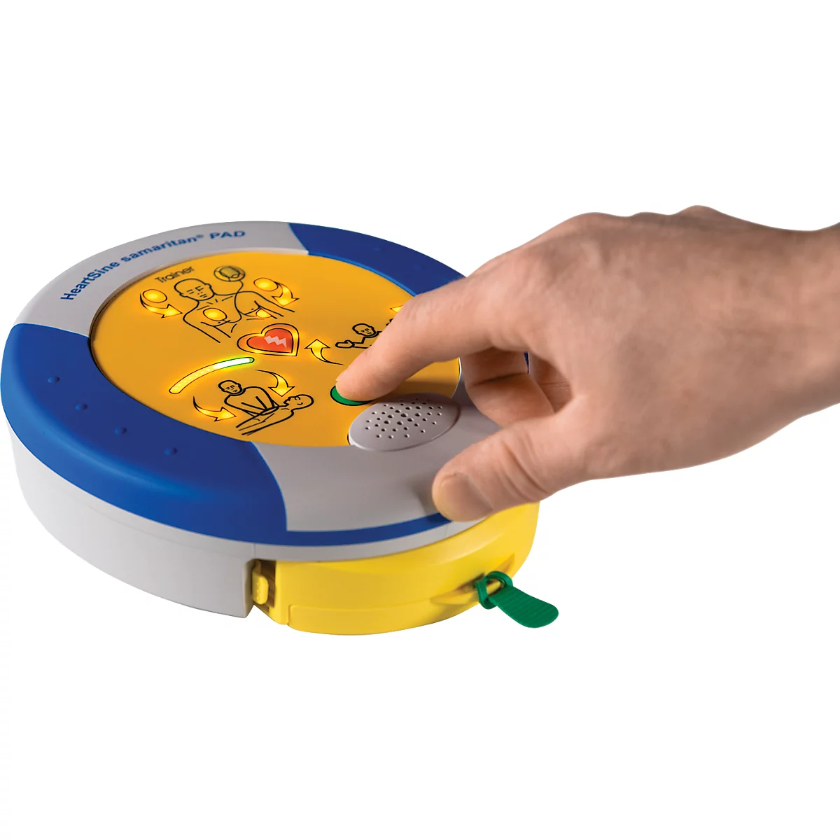 Übungs- und Trainingsdefibrillator-Set für HeartSine PAD500, 6 Szenarien, Tasche, 2 Paar Ersatzelektroden, Ladegerät