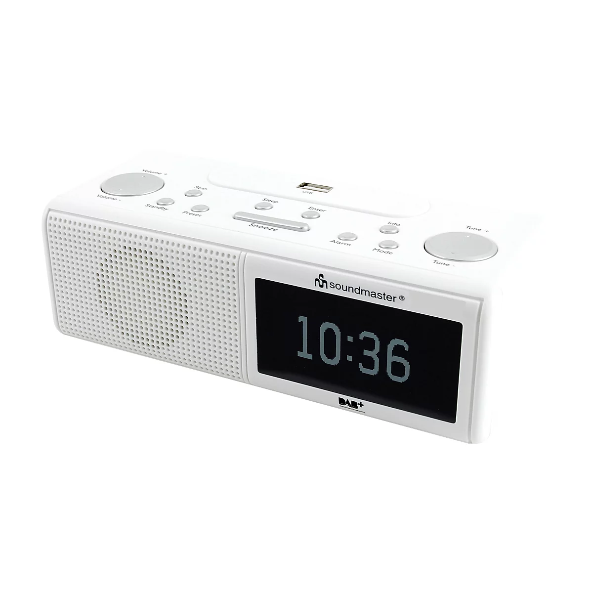 Uhrenradio Soundmaster UR8350WE, DAB+/UKW-RDS, m. Weck-/Einschlaf-Funktion, USB-Wiedergabe, weiß
