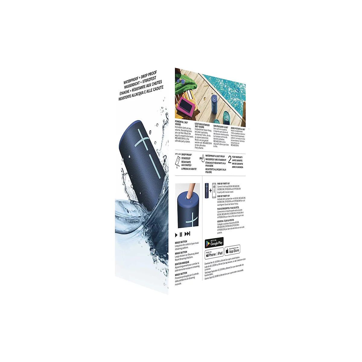 Ultimate Ears MEGABOOM 4 - Lautsprecher - tragbar - kabellos - Bluetooth - App-gesteuert