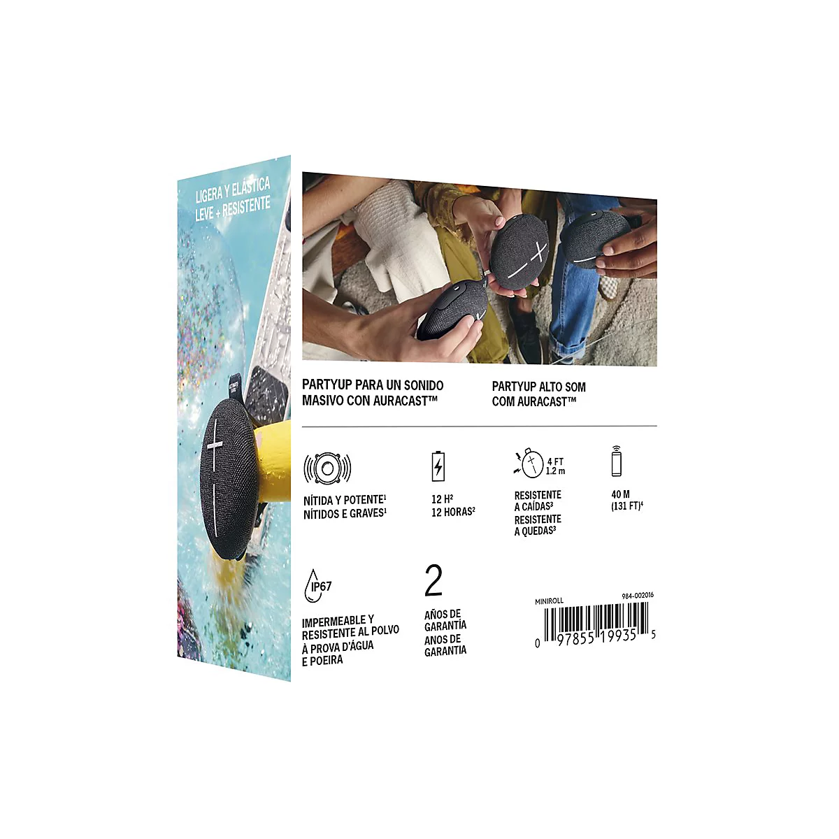 Ultimate Ears MINIROLL - Lautsprecher - tragbar - kabellos - Bluetooth - 7.5 Watt