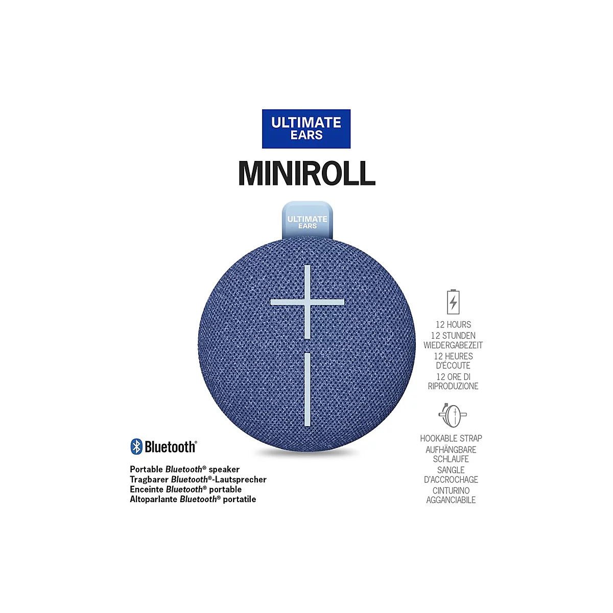Ultimate Ears MINIROLL - Lautsprecher - tragbar - kabellos - Bluetooth - Majestic blau