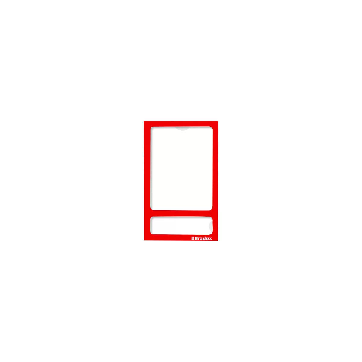 Red card holder with white background and "Ultradex" text.