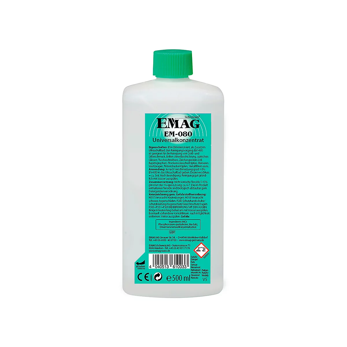 Ultrasoon reiniger concentraat EMAG EM-080, 500 ml, universeel inzetbaar