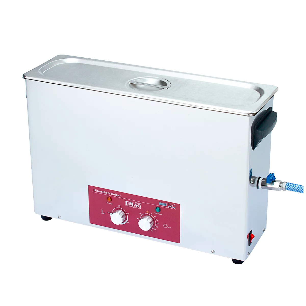 Ultrasoon reiniger EMAG Emmi® H 120, rvs, 9 l, met tijdschakelaar, afvoer & verwarming