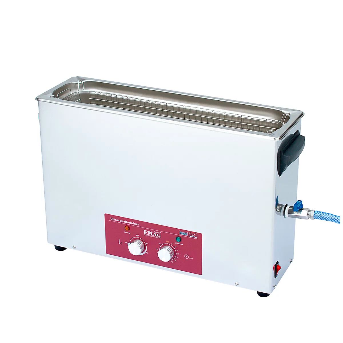 Ultrasoon reiniger EMAG Emmi® H 120, rvs, 9 l, met tijdschakelaar, afvoer & verwarming