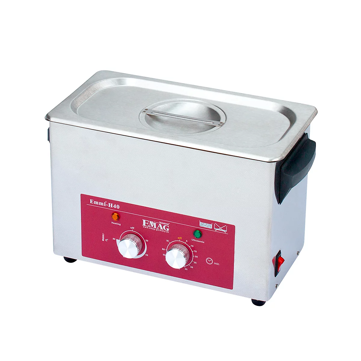 Ultrasoon reiniger EMAG Emmi® H 40, rvs, 3,55 l, met tijdschakelaar, afvoer & verwarming