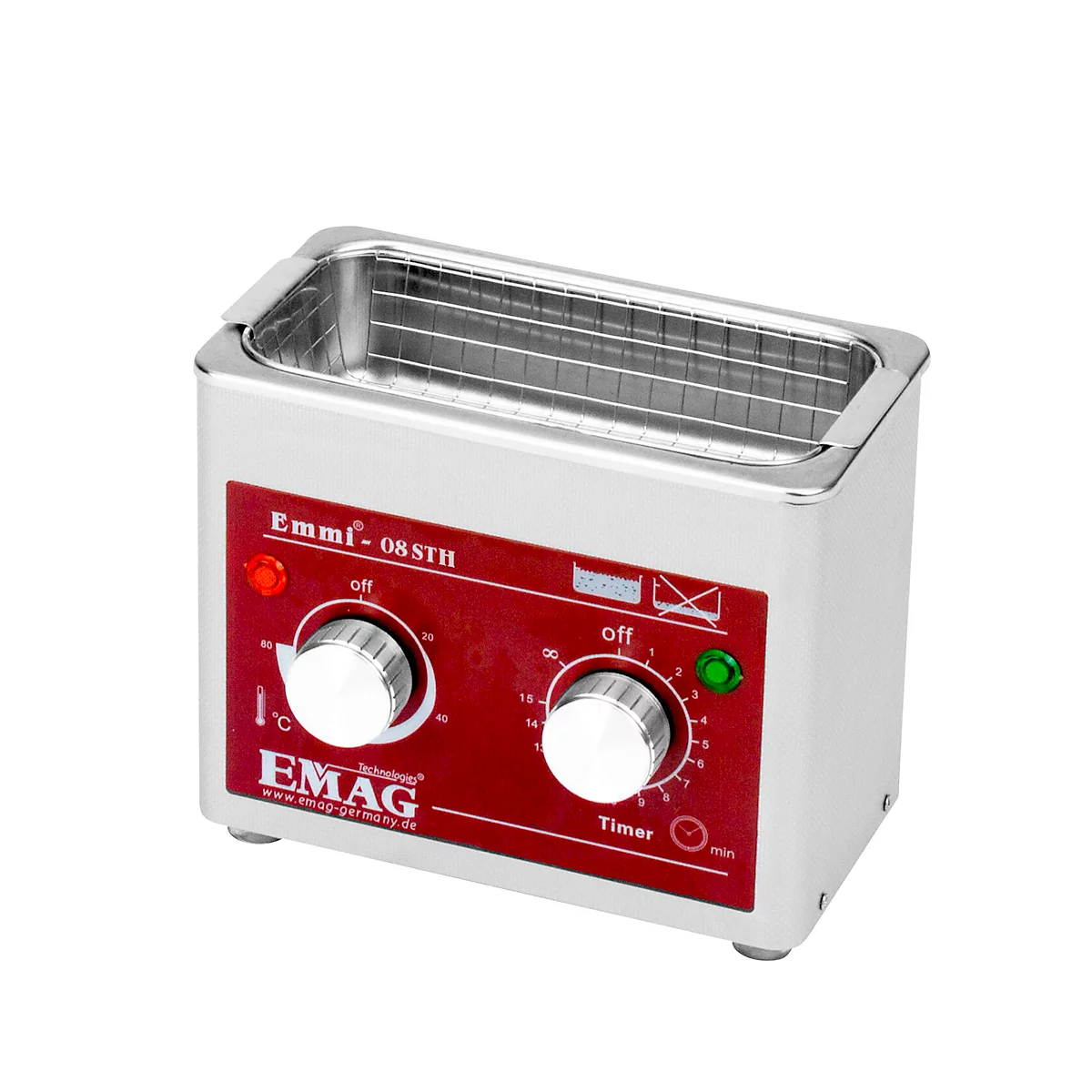 Ultrasoon reiniger EMAG Emmi® ST H, rvs 0,8 l, met tijdschakelaar & verwarming