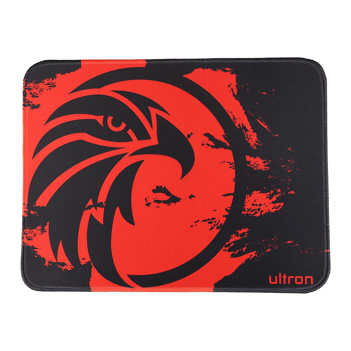 Rechteckiges Mauspad mit schwarzem Adler-Logo auf rotem Grund und Ultron-Schriftzug.