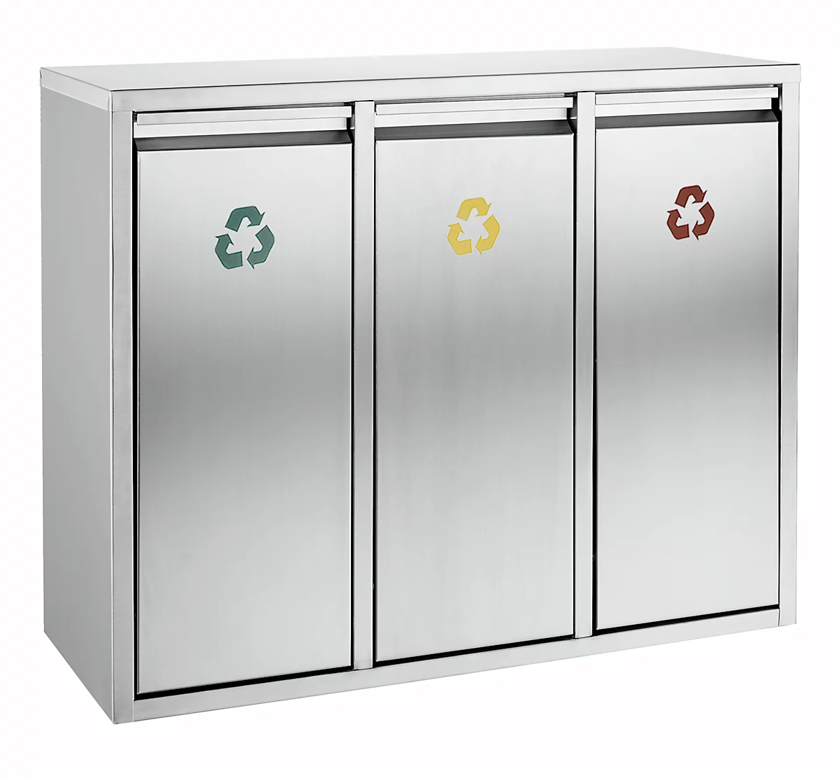 Unidad de clasificación de residuos reciclables de acero inoxidable, 3 x 15 l