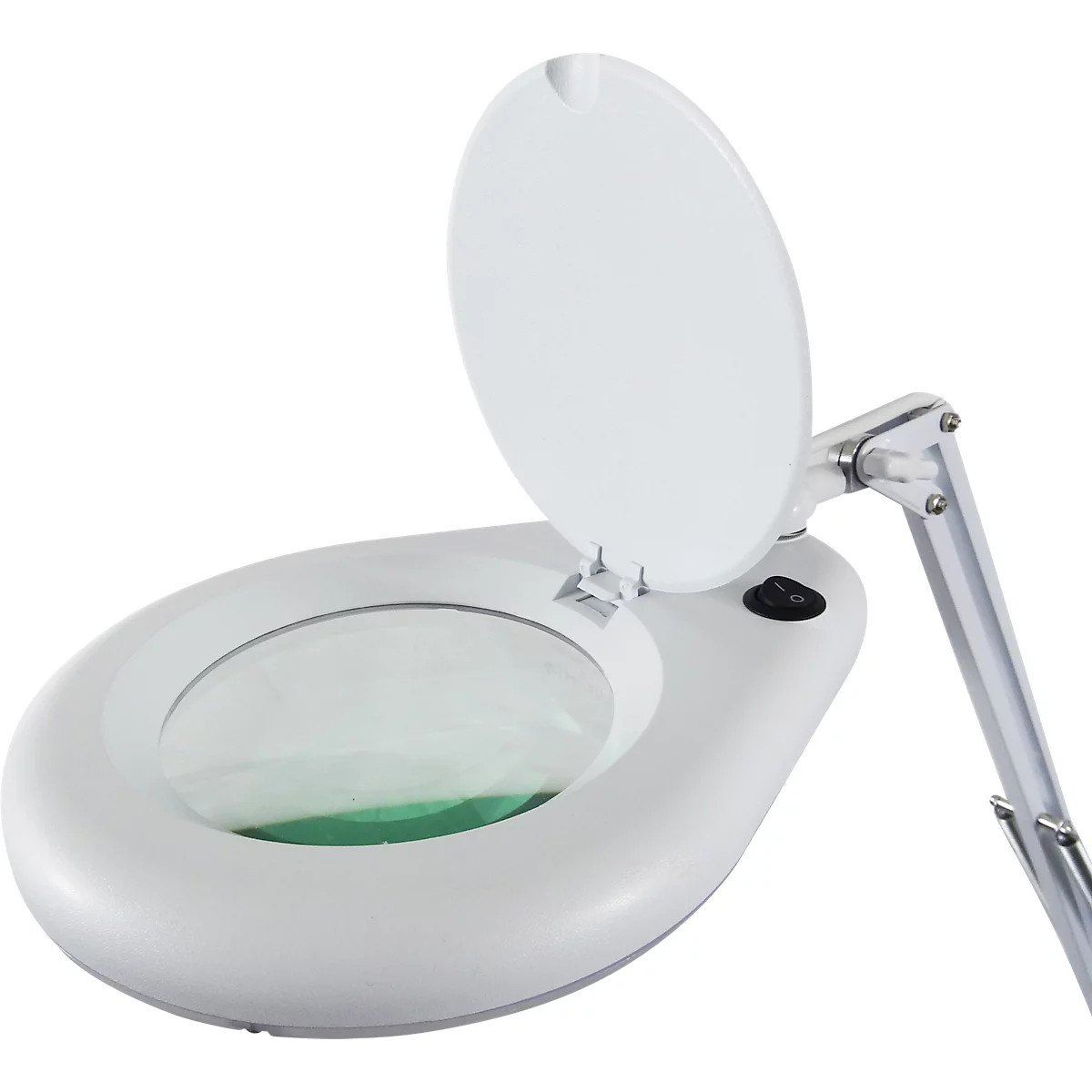 Unilux LED-Lupenleuchte ZOOM, 175 % Vergrößerung, 6 W LED, Doppelgelenkarm, weiß
