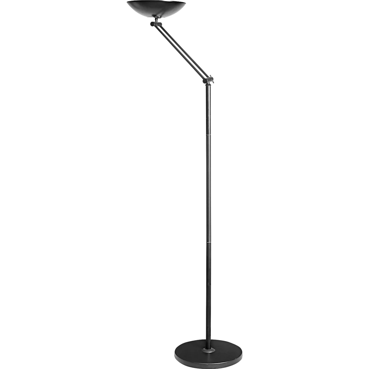 Unilux LED staande lamp FIRST ARTICULATED, 24 W, 2400 lm, 3000 K, draaibaar en kantelbaar, staal, zwart