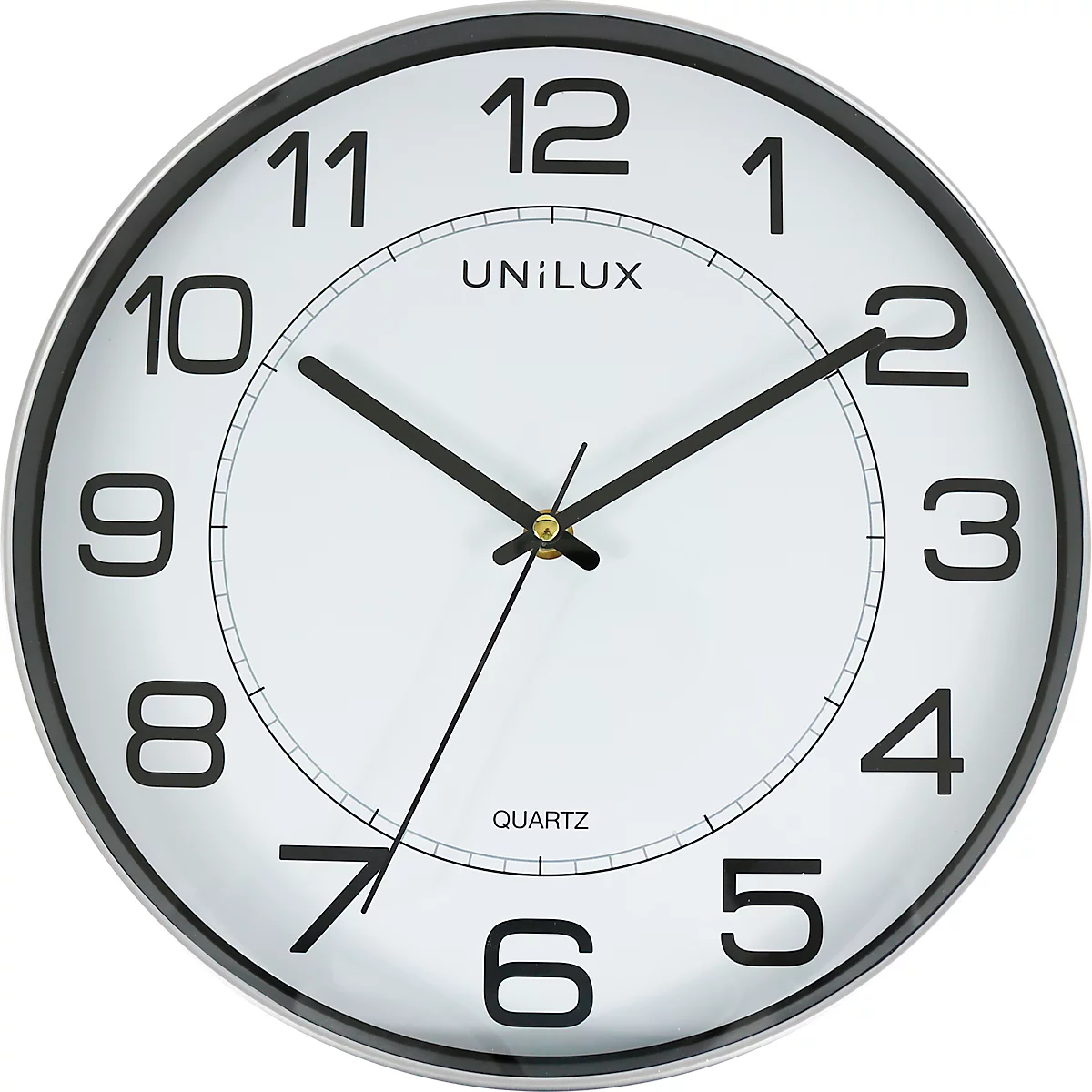 UNILUX MAGNET wandklok, kwartsuurwerk, 30,5 cm, magnetische bevestiging, metaal grijs, batterij inbegrepen