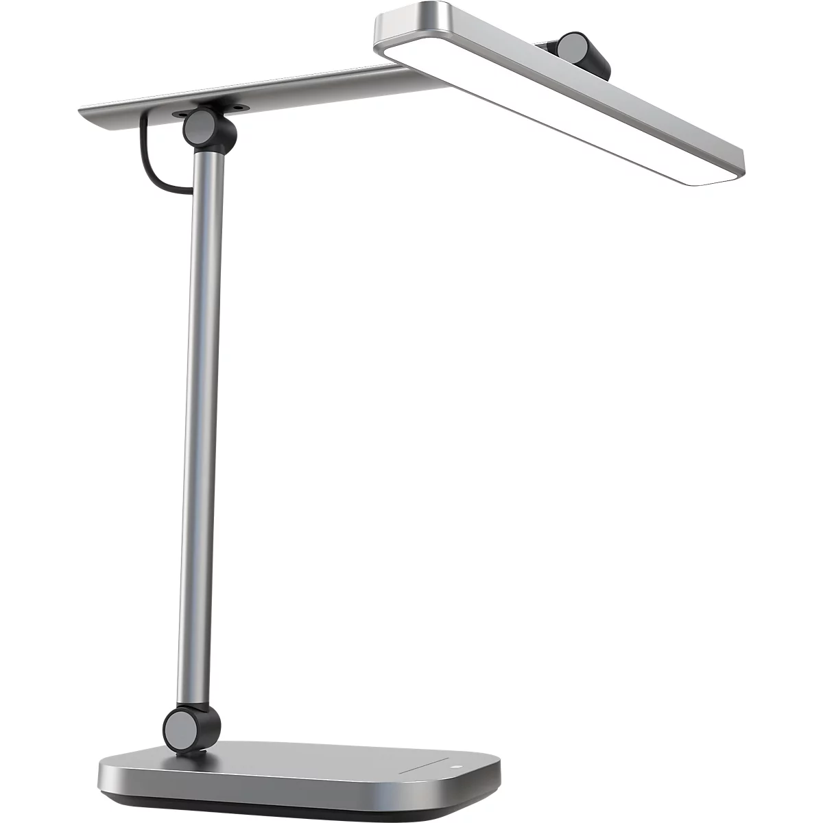 Unilux PURELINE LED-bureaulamp, dimbaar, 3000K/4000K/5700K, lichtsterktesensor, scharnierarm, metaalgrijs