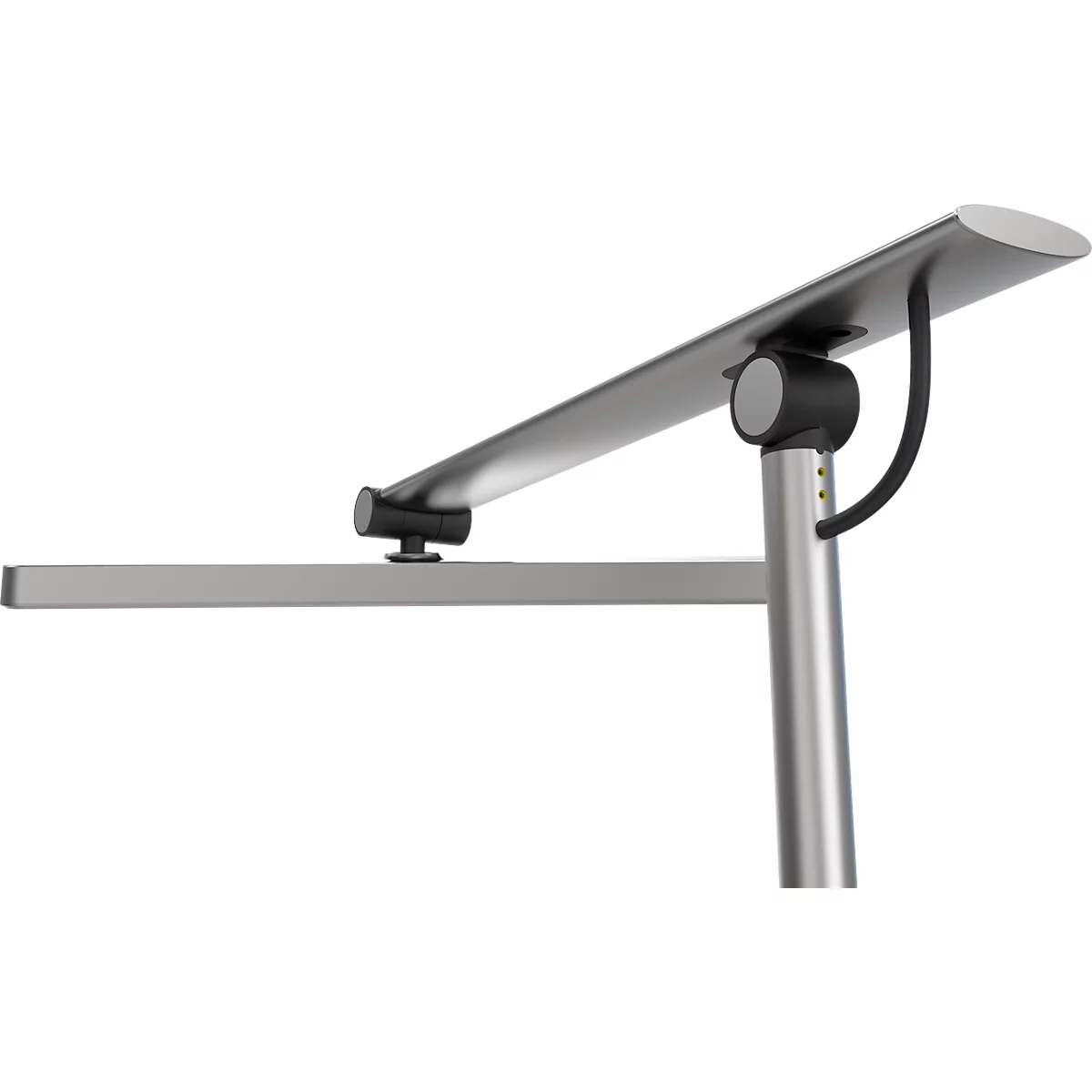 Unilux PURELINE LED-bureaulamp, dimbaar, 3000K/4000K/5700K, lichtsterktesensor, scharnierarm, metaalgrijs