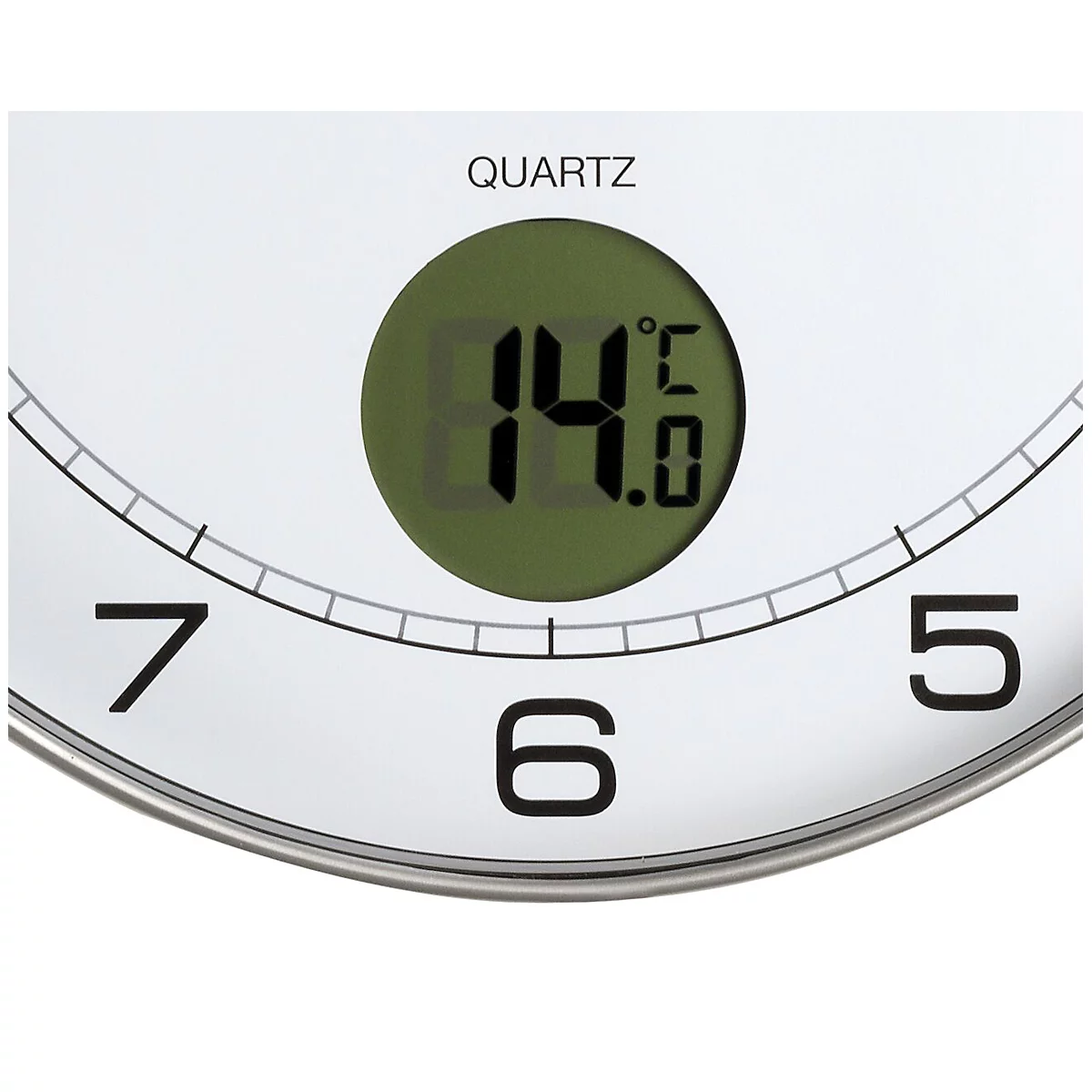 UNILUX Wanduhr Tempus, mit Thermometer, Quarz, Ø 30,5 cm, metallgrau