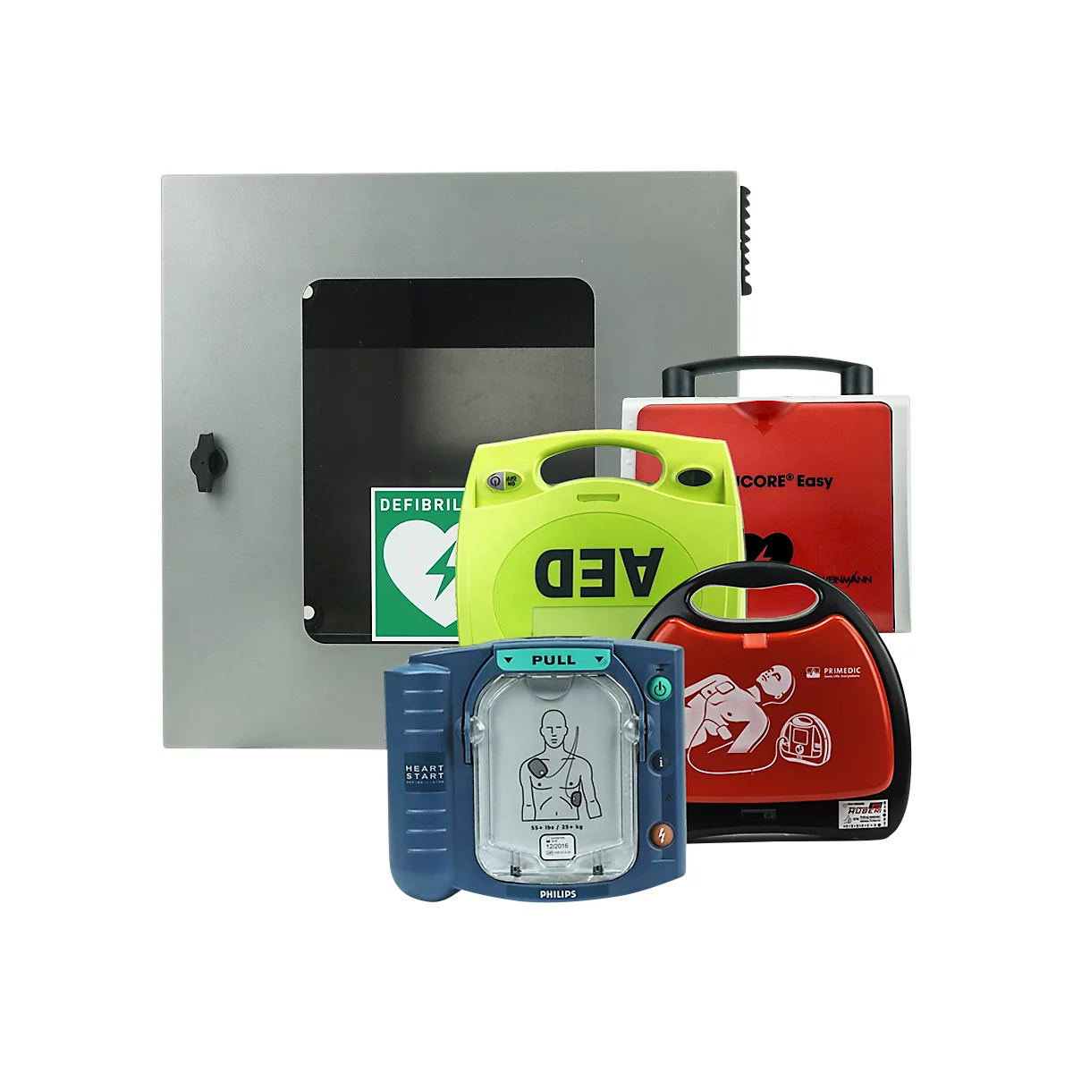 Universal Defibrillator-Außenwandkasten, klimatisiert, beleuchtet mit Alarm, IP54, B 400 mm x T 200 mm x H 400 mm