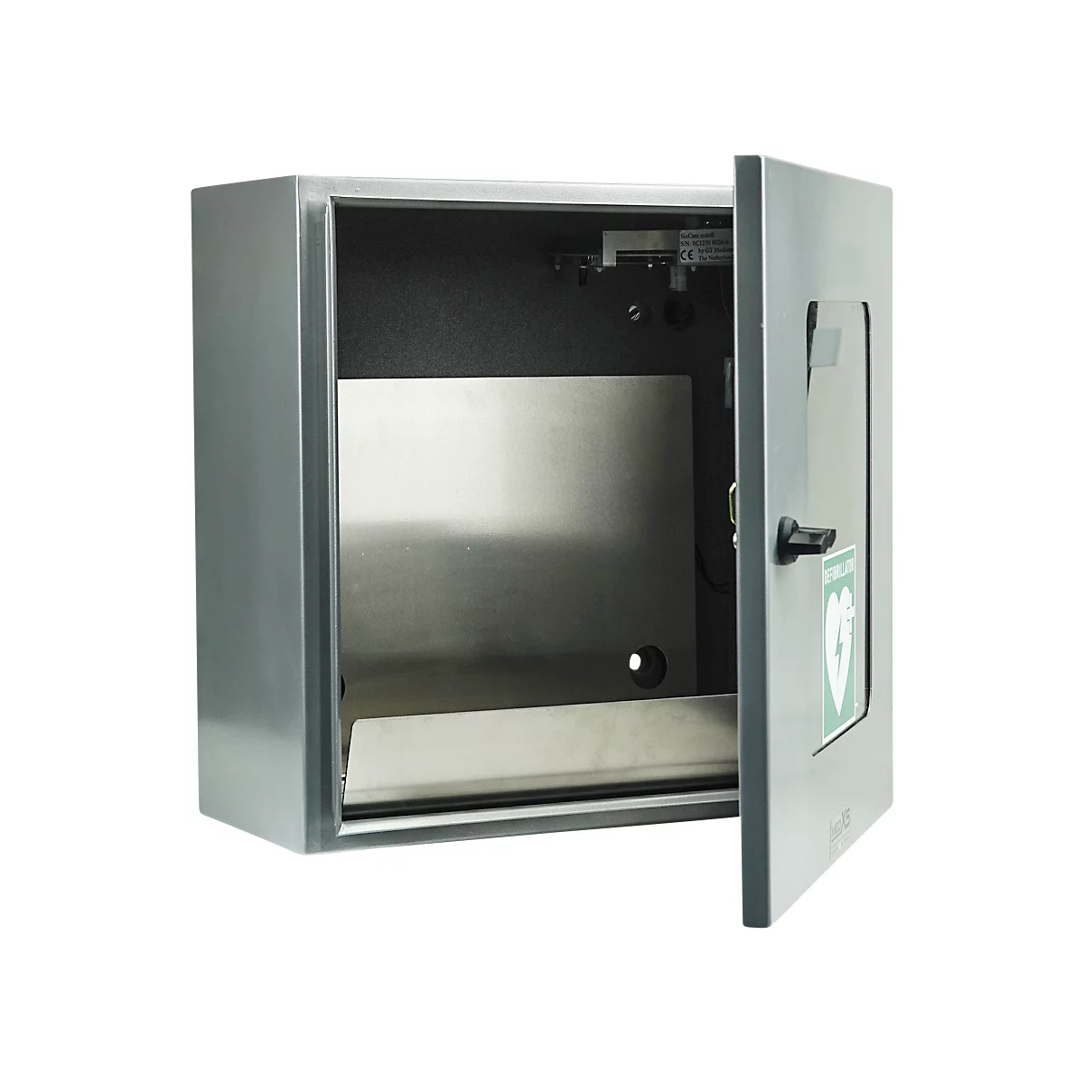 Universal Defibrillator-Außenwandkasten, klimatisiert, beleuchtet mit Alarm, IP54, B 400 mm x T 200 mm x H 400 mm