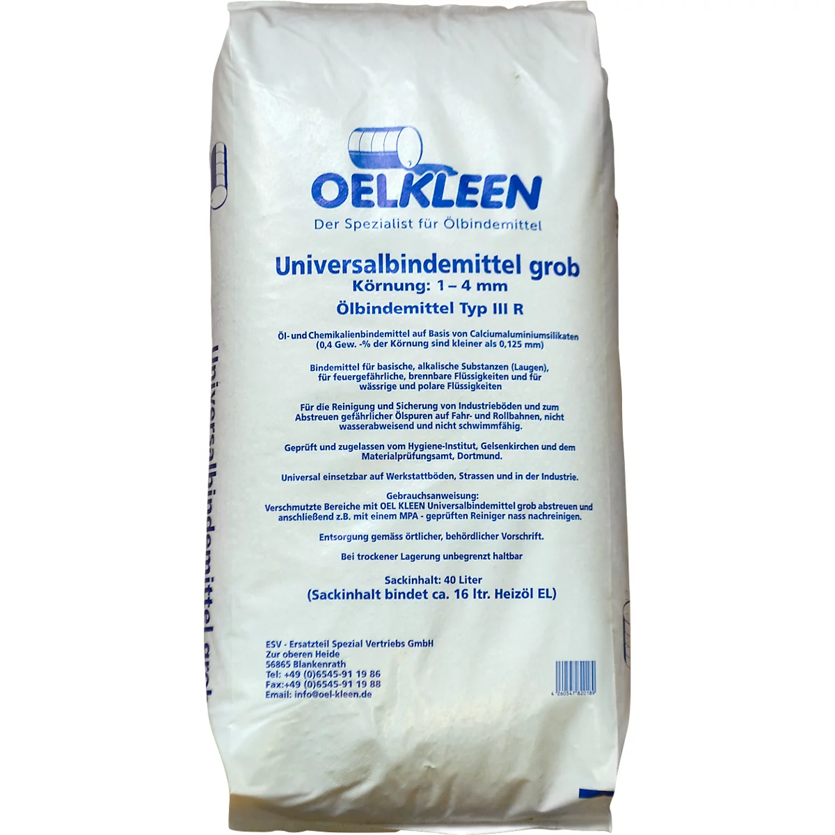 Universalbindemittel OEL-KLEEN, Typ III R, für Innen & Außen,  Granulatkörnung 1-4 mm, grau, Volumen 40 l, 1 Sack günstig kaufen