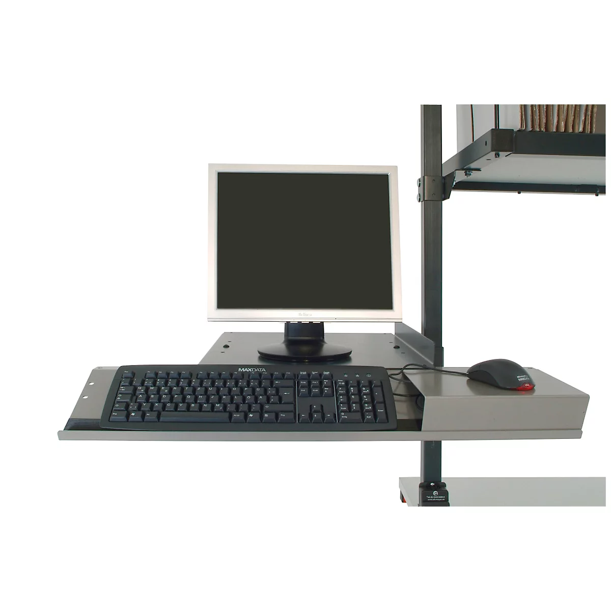 Universeel legbord voor inpak- en werktafel Rocholz System 1200/1600/2000, tot 25 kg, in hoogte verstelbaar, B 440 x D 520 x H 90 mm, lichtgrijs