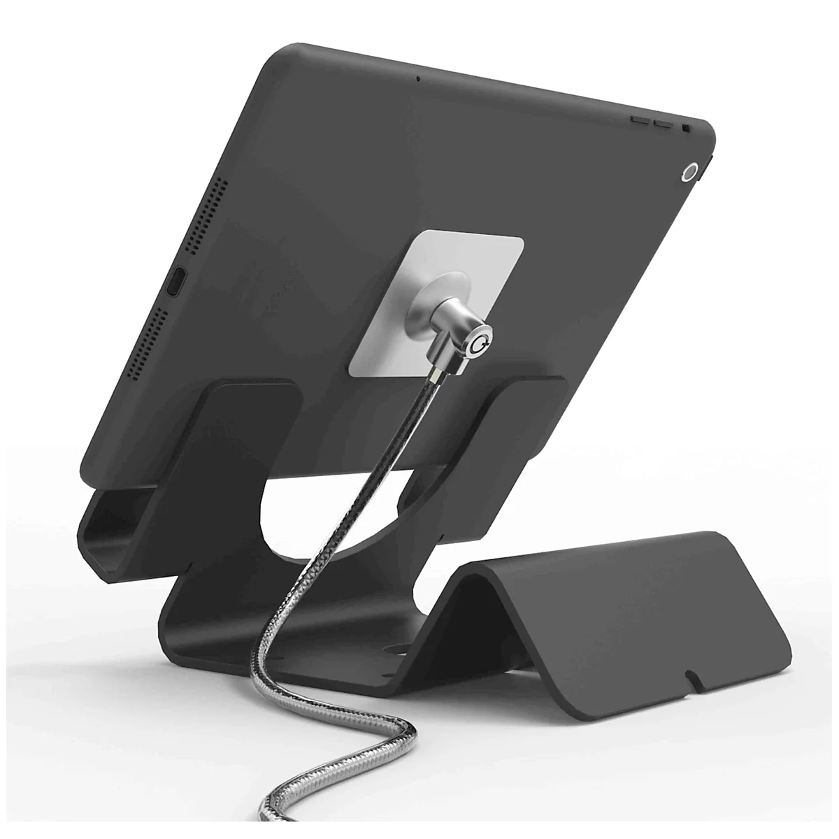 Universele tablethouder Compulocks, horizontale montage, met zekeringskabel, aluminium, zwart