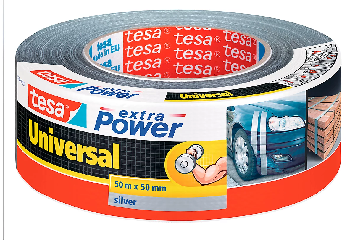 Universele tape tesa® Extra Power, zilver, 50 m