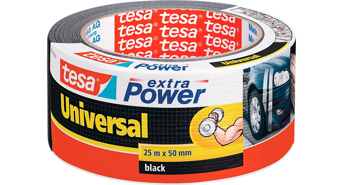 Universele tape tesa® Extra Power, zwart, 25 m