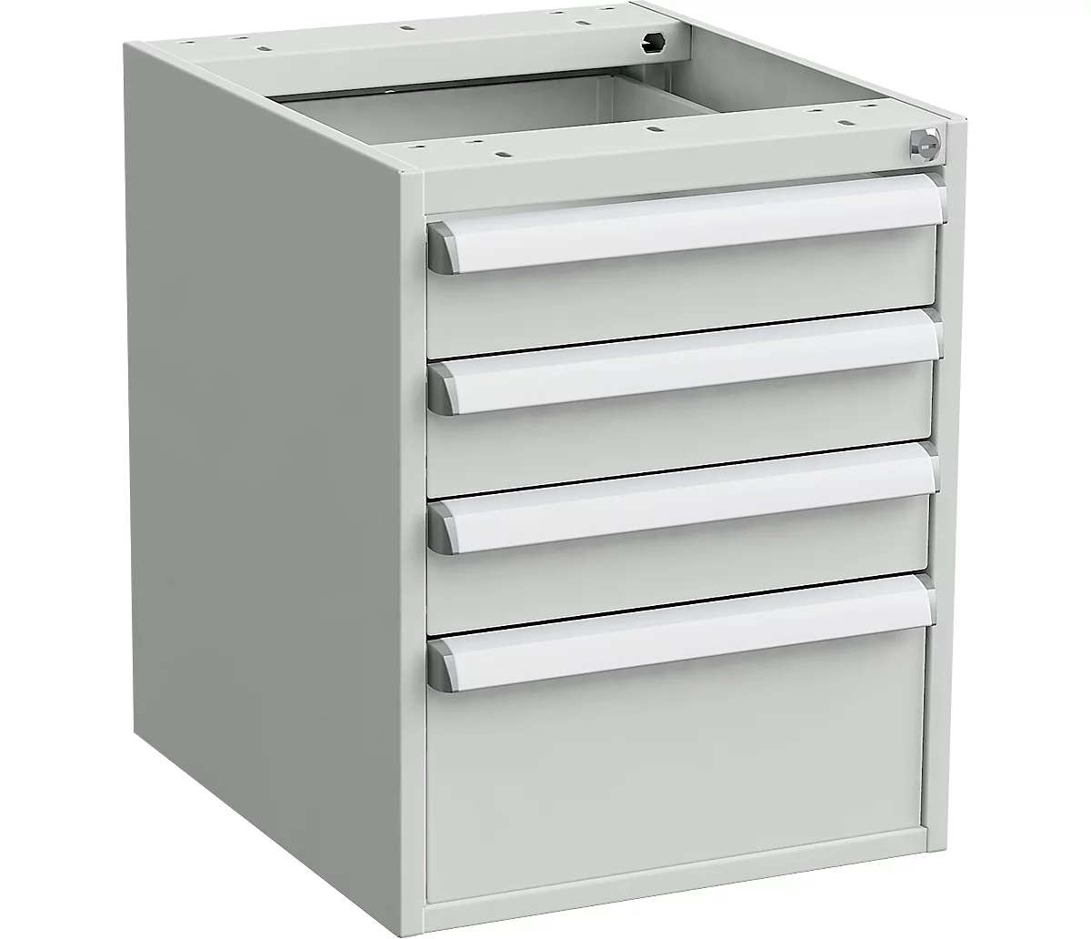 Unterbau-Container für Arbeitstische, Zentralverschluss, mit ESD-Schutz, B 450 x T 520 mm, 3 Schubladen