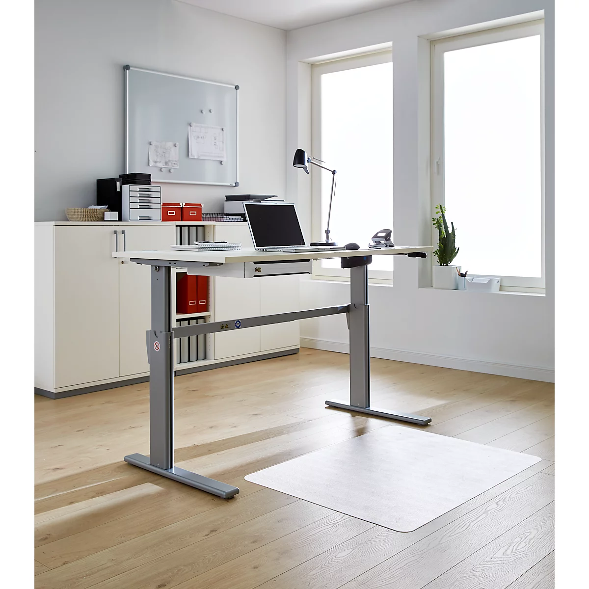 Unterbauschublade OrgaWork, Soft-Close-Einzug, abschließbar, B 430 x T 410 H 70 mm, weiß