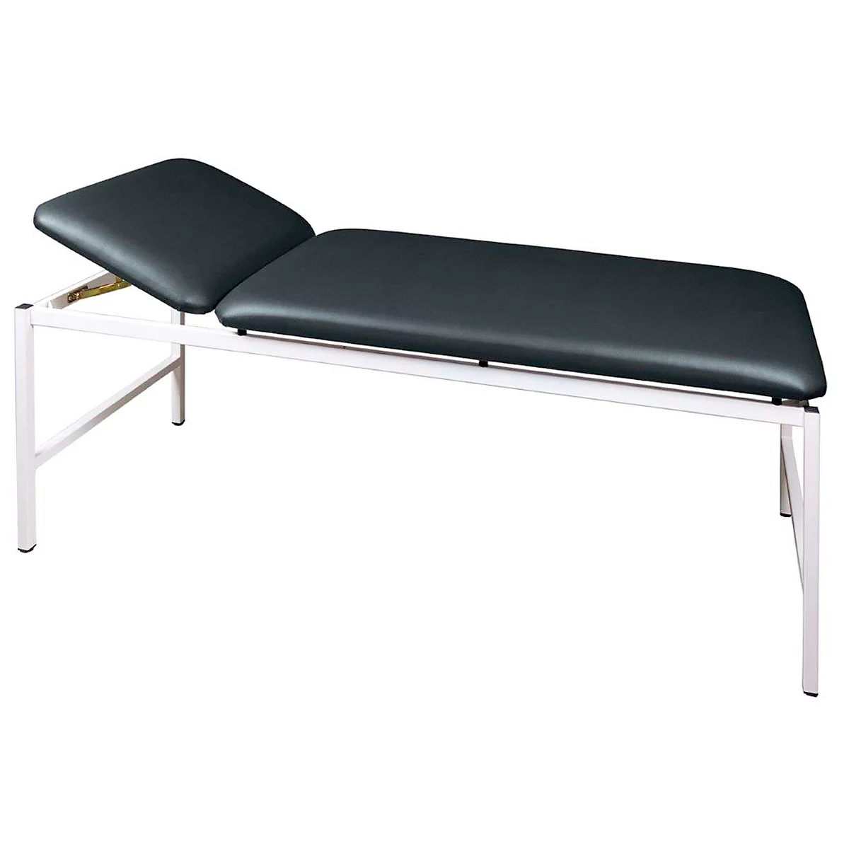 Untersuchungsliege, Kopflehne verstellbar, Stahlgestell, L 2000 x B 700 x H 680 mm, schwarz-weiß