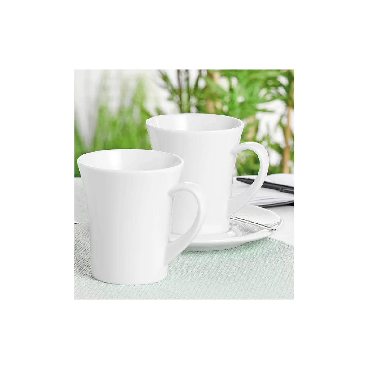 Untertasse Seltmann, für Becher DIVA, rund, spülmaschinenfest Ø 175 mm, Porzellan, weiss, 6 Stück