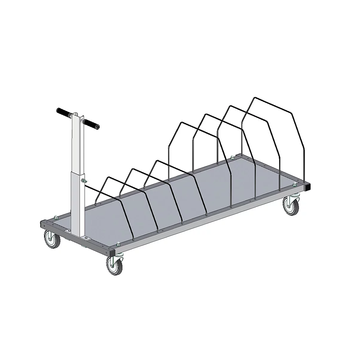 Untertischmagazin für Pack- und Arbeitstisch Rocholz System 1600/2000, lang, bis zu 160 Faltkartons, B 1600 x T 600 x H 604 mm, hellgrau