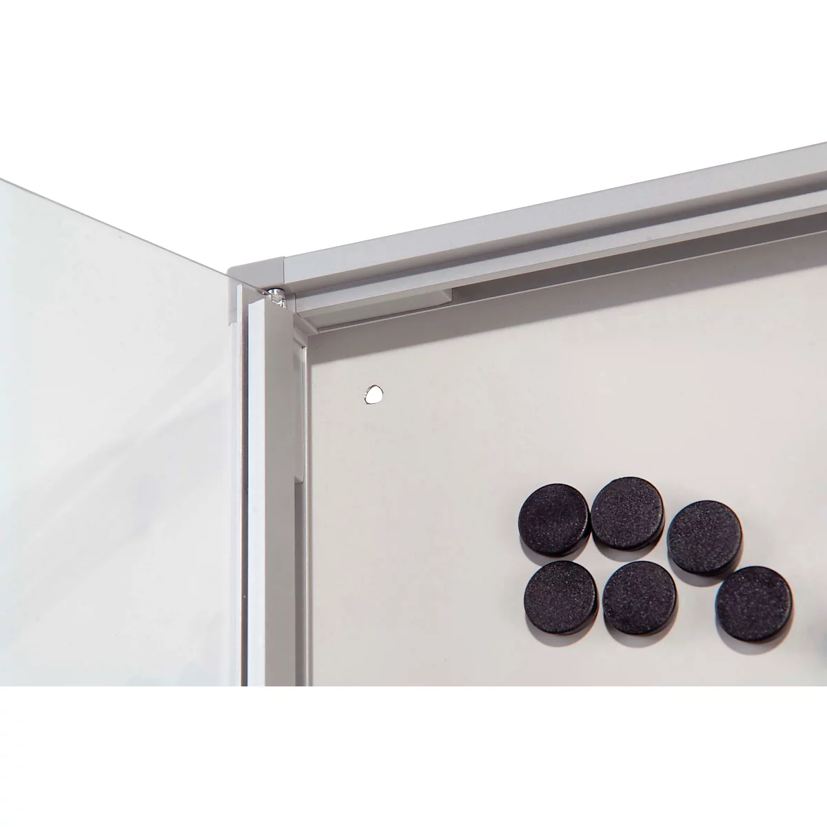 Update Display Binnenvitrine, afsluitbaar, magnetische achterwand, aluminium frame, zilver, 9 x DIN A4