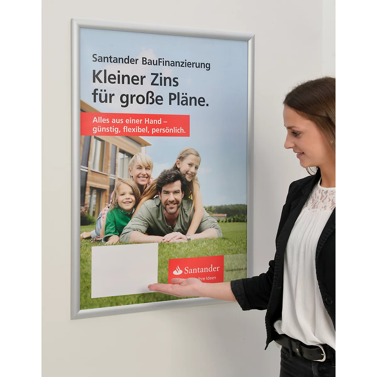Update Display EasyFix-Klapprahmen, DIN A0, 25 mm Profil, Gehrung, selbstklebend, silber