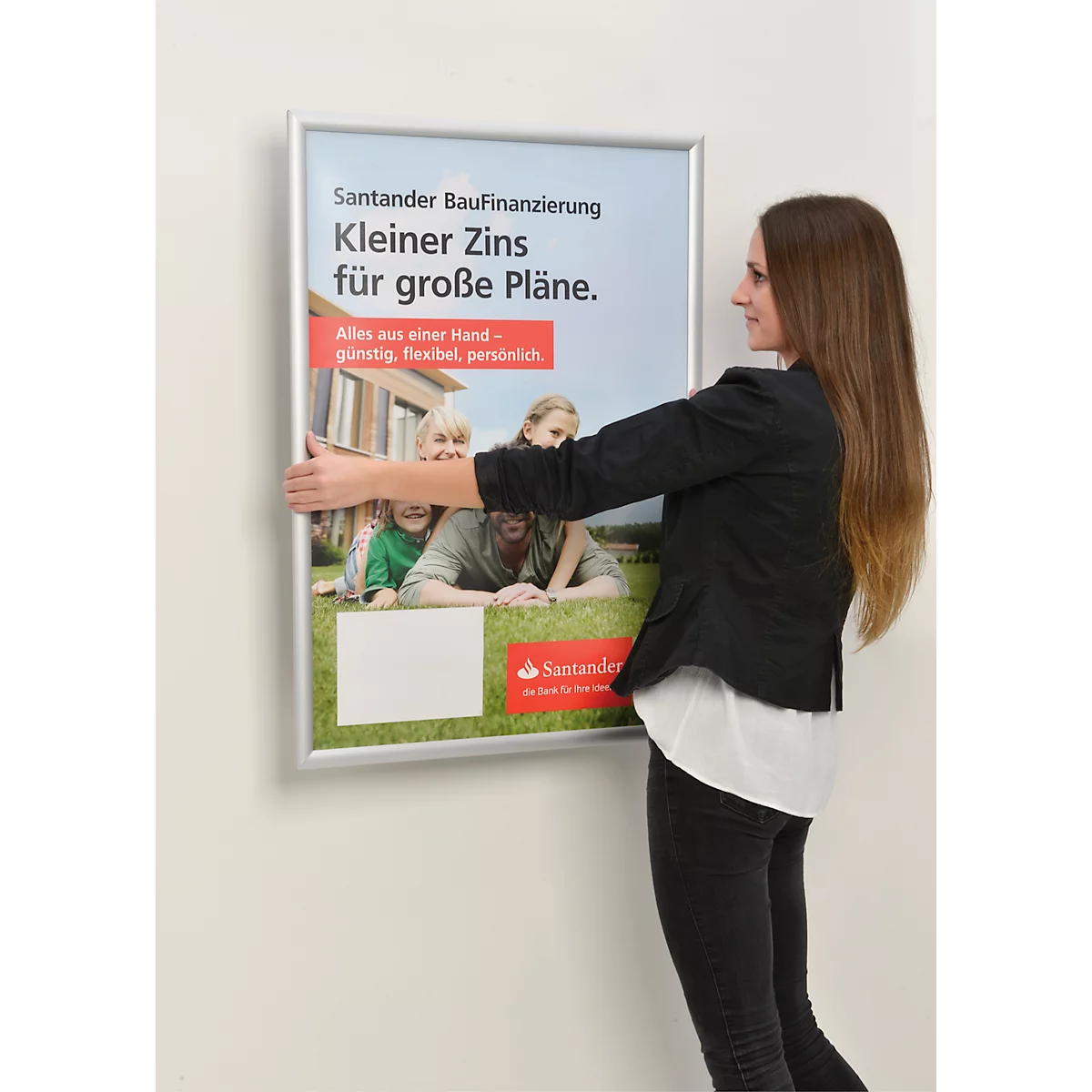 Update Display EasyFix-Klapprahmen, DIN A4, 25 mm Profil, Gehrung, selbstklebend, silber