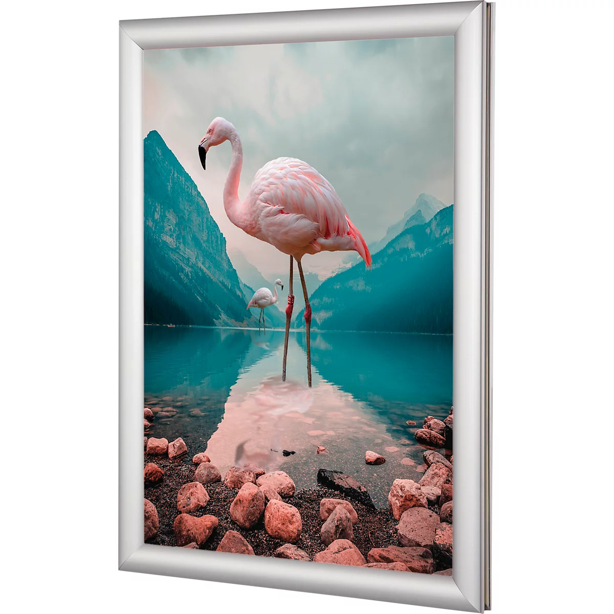 Update Display EasyFix kliklijst, DIN A2, 25 mm profiel, verstek, zelfklevend, zilver